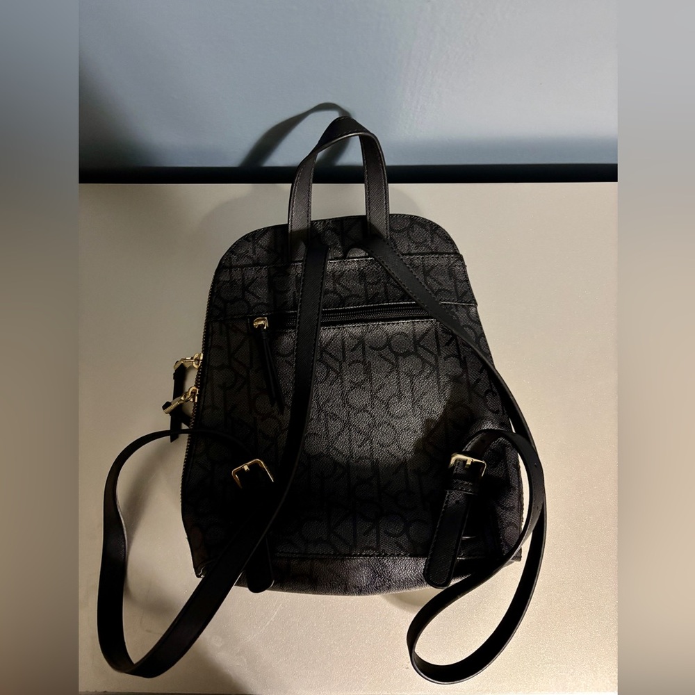 Calvin Klein Hudson Monogram Front Half Zip Pocket Backpack - Picture 5 of 6